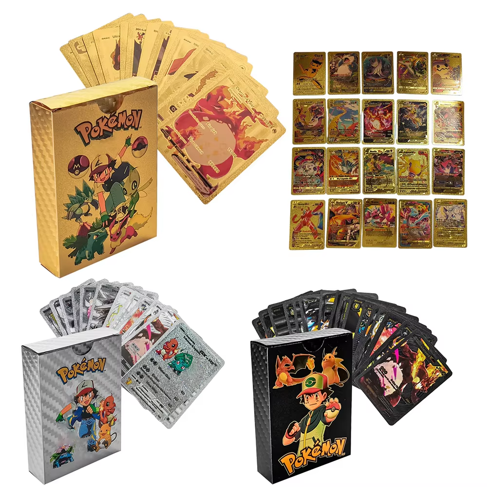 Party Games In Spanish - 55PCS Pokemon Cards Vmax GX Gold