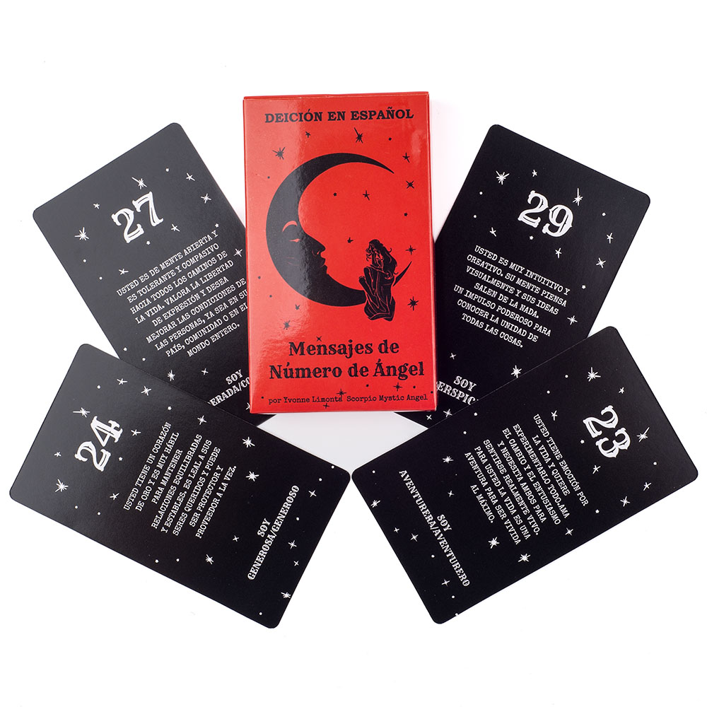 Party Games In Spanish - Mensajes de Número de Ángel 54Pcs