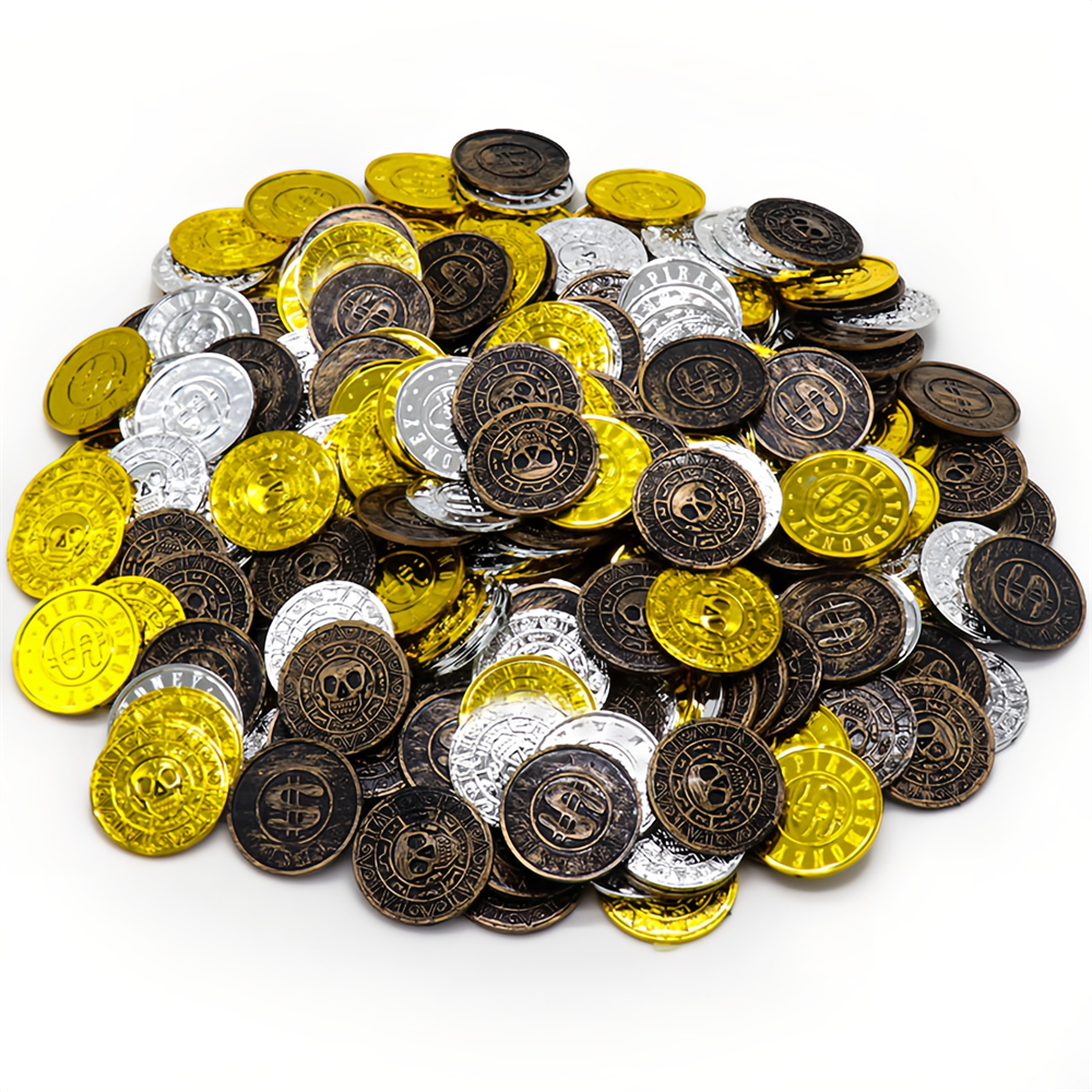Party Games Easter For Kids - 20/50/100pcs Retro Pirate Coin Halloween Decor