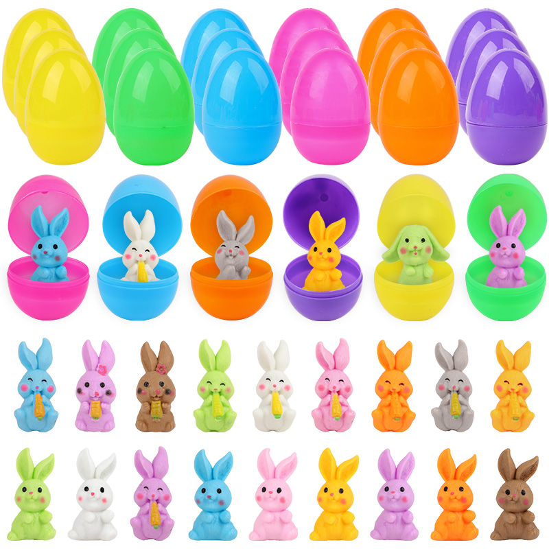 24Pcs Easter Egg With Rabbit F - Party Games Easter For Kids avaliação e preço