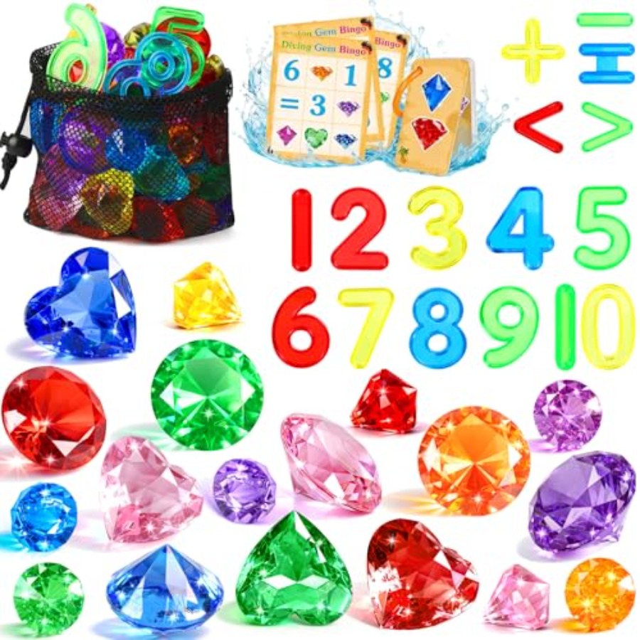 Pool Toys Diving Gems, 54 Pcs  - Scavenger Hunt Card avaliação e preço