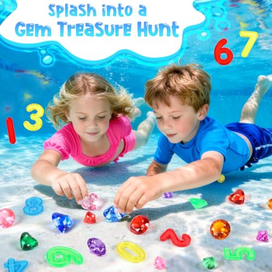 Pool Toys Diving Gems, 54 Pcs  - Scavenger Hunt Card avaliação e preço