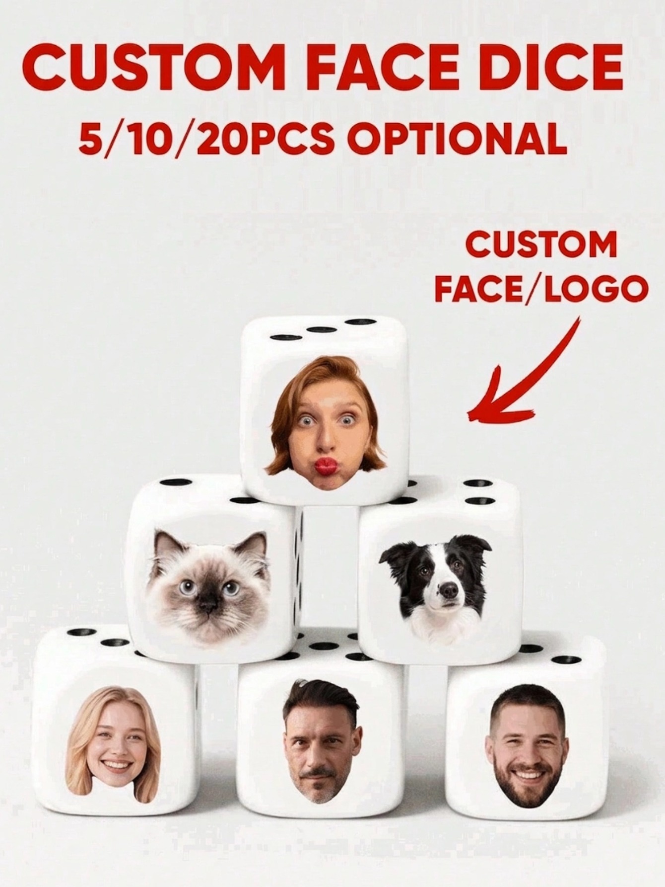 Custom Face Dice Personalized  - Party Family Games avaliação e preço