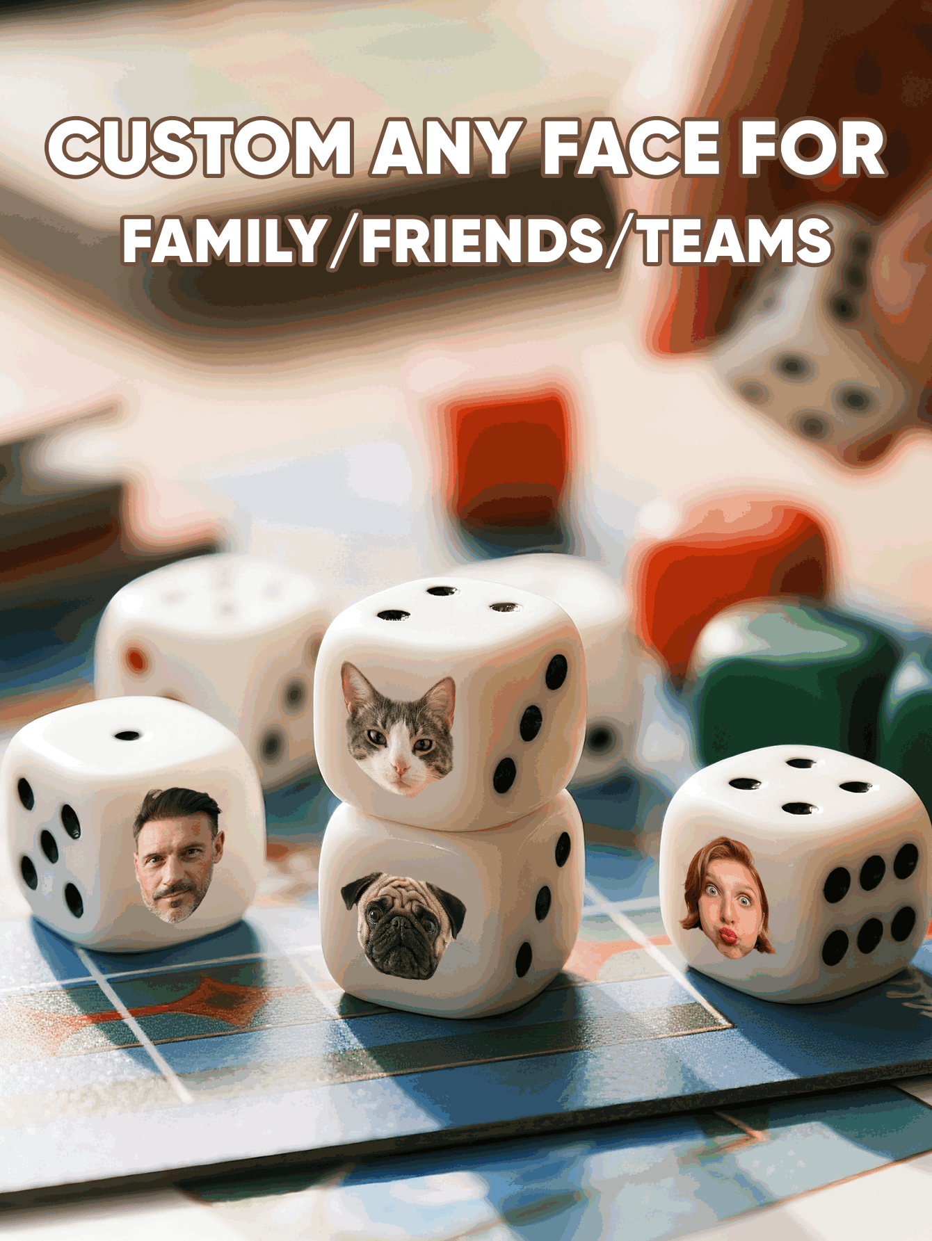 Custom Face Dice Personalized  - Party Family Games avaliação e preço