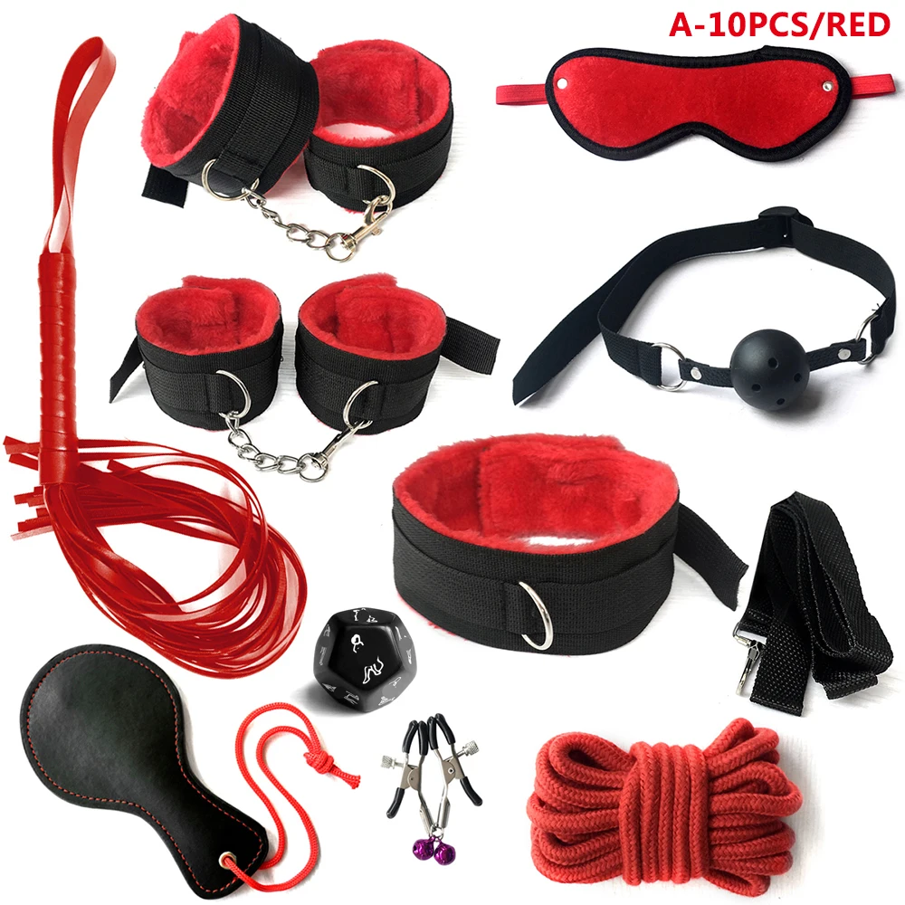 Leather BDSM Kit Handcuffs Sex - Party Games Couple avaliação e preço