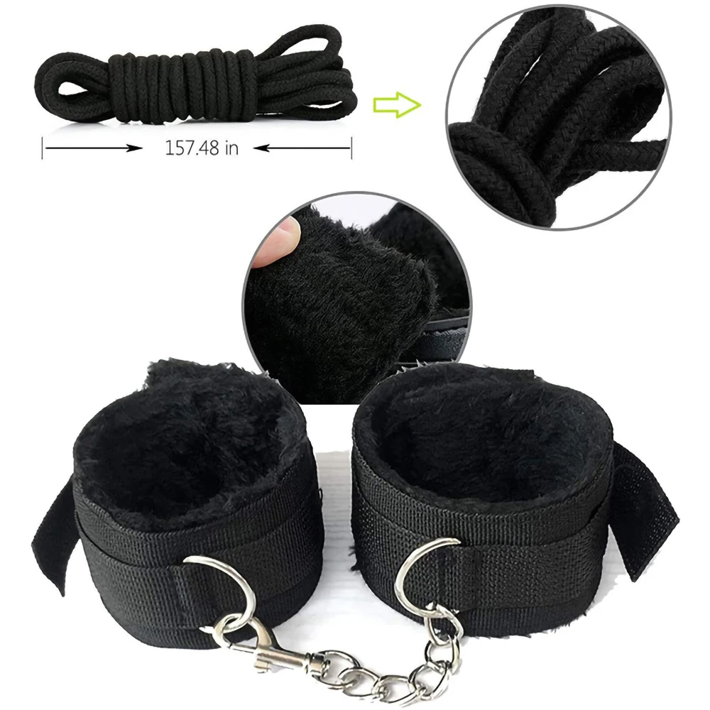 Leather BDSM Kit Handcuffs Sex - Party Games Couple avaliação e preço