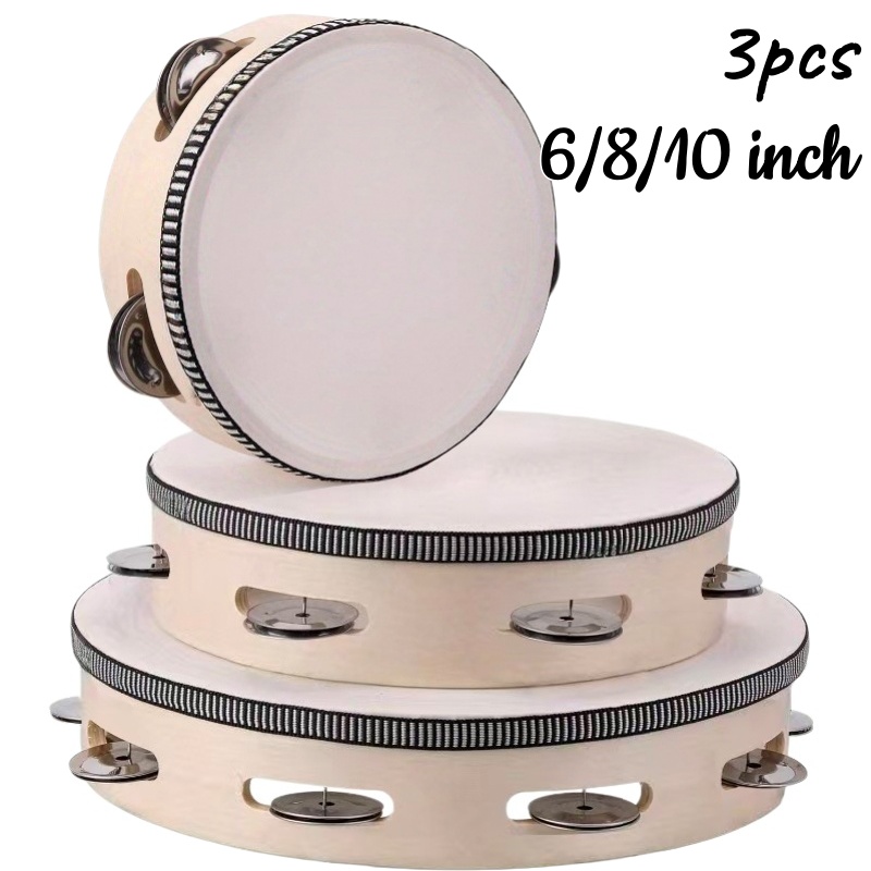 1/3pcs Wooden Tambourine 6/8/1 - Party Games Console avaliação e preço