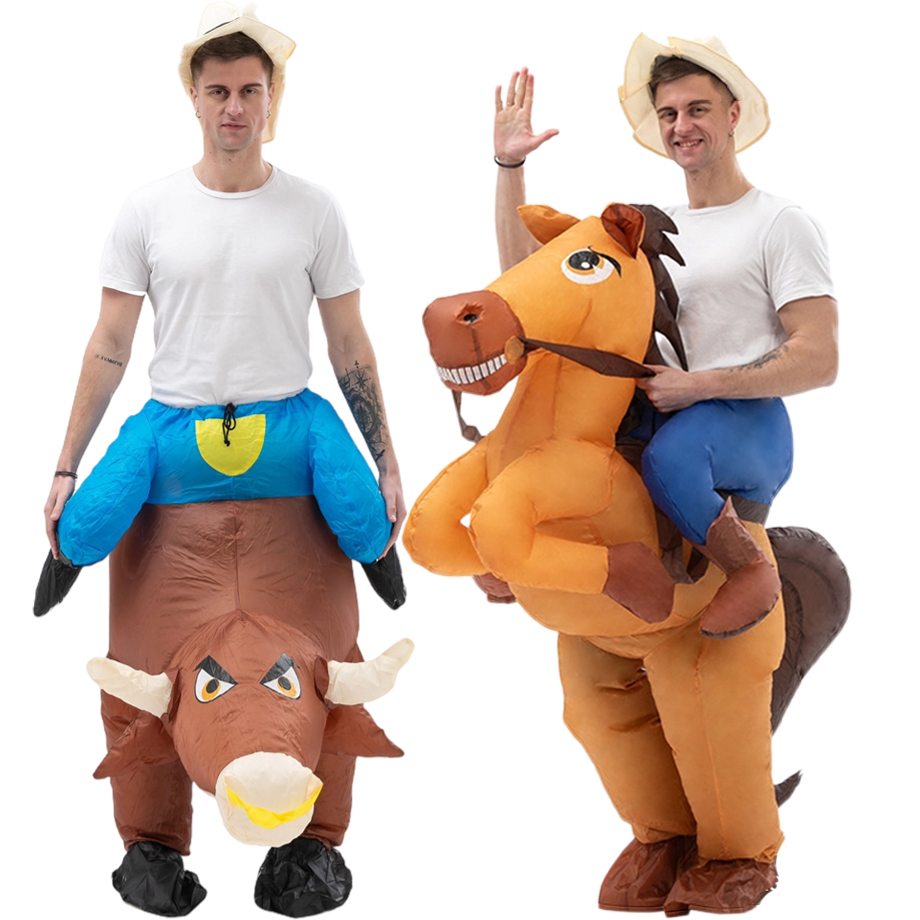 Fun Inflatable Cowboy Costume  - Party Games In Spanish avaliação e preço