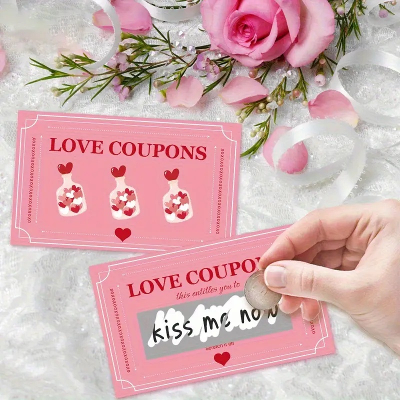30 Pcs Pink Lucky Scratch Card - Party Games Couple avaliação e preço