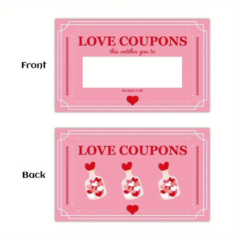 30 Pcs Pink Lucky Scratch Card - Party Games Couple avaliação e preço