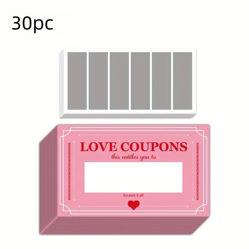 30 Pcs Pink Lucky Scratch Card - Party Games Couple avaliação e preço