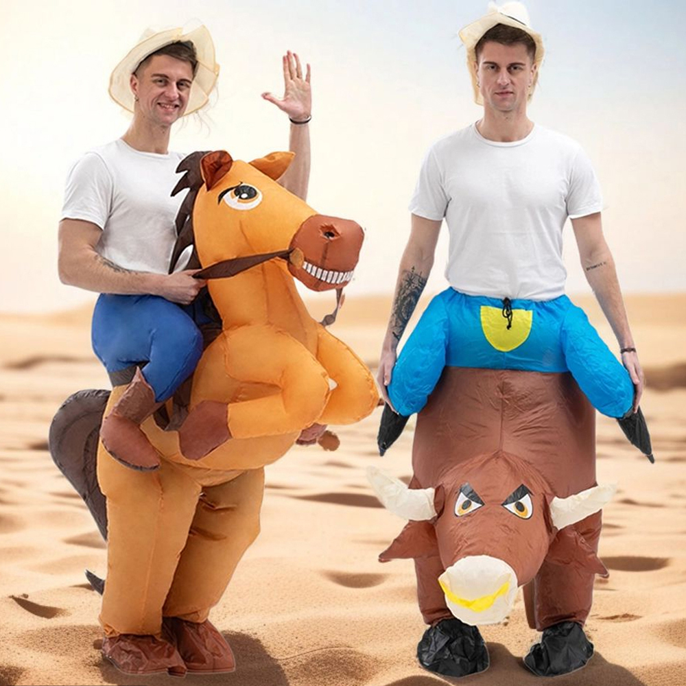 Fun Inflatable Cowboy Costume  - Party Games In Spanish avaliação e preço