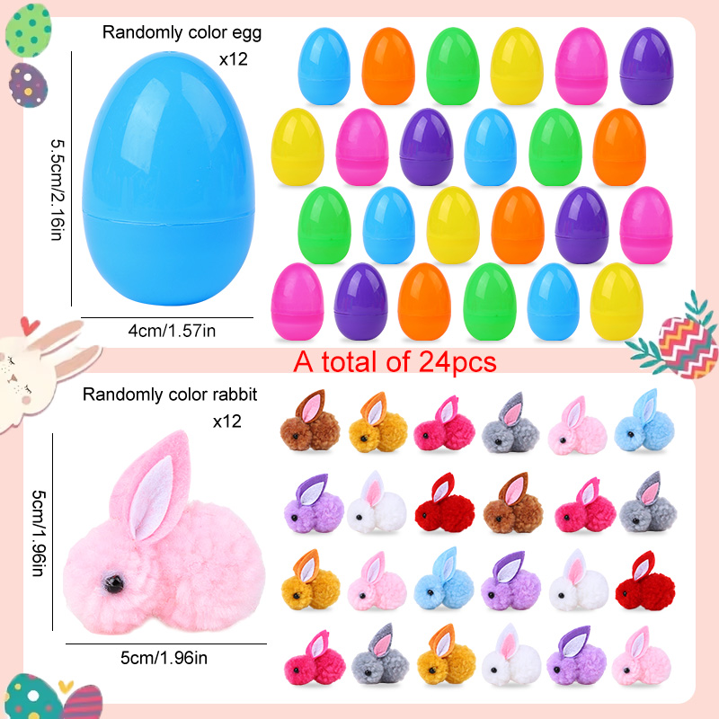 24/48Pcs Cute Easter Egg with  - Party Games Easter For Kids avaliação e preço