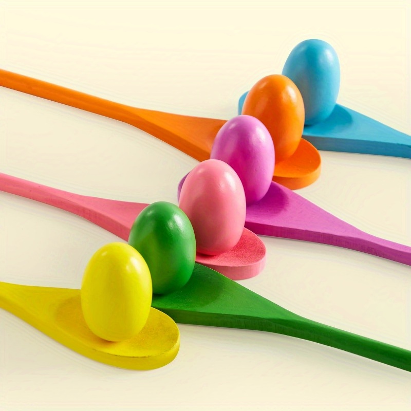 24 PCS Easter Egg and Spoon Ra - Party Games Easter For Kids avaliação e preço