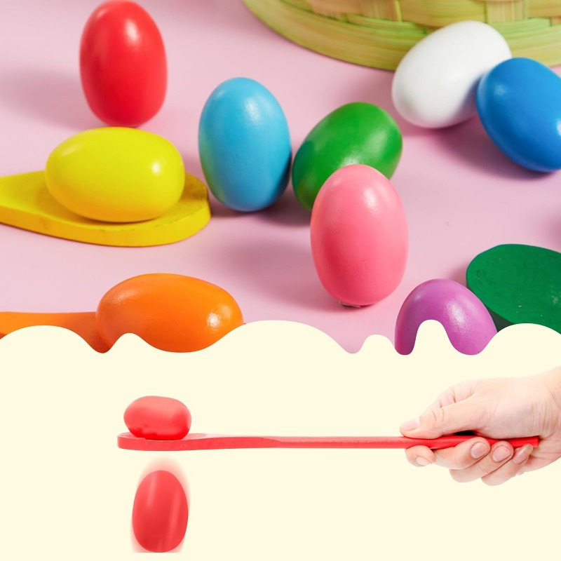 24 PCS Easter Egg and Spoon Ra - Party Games Easter For Kids avaliação e preço