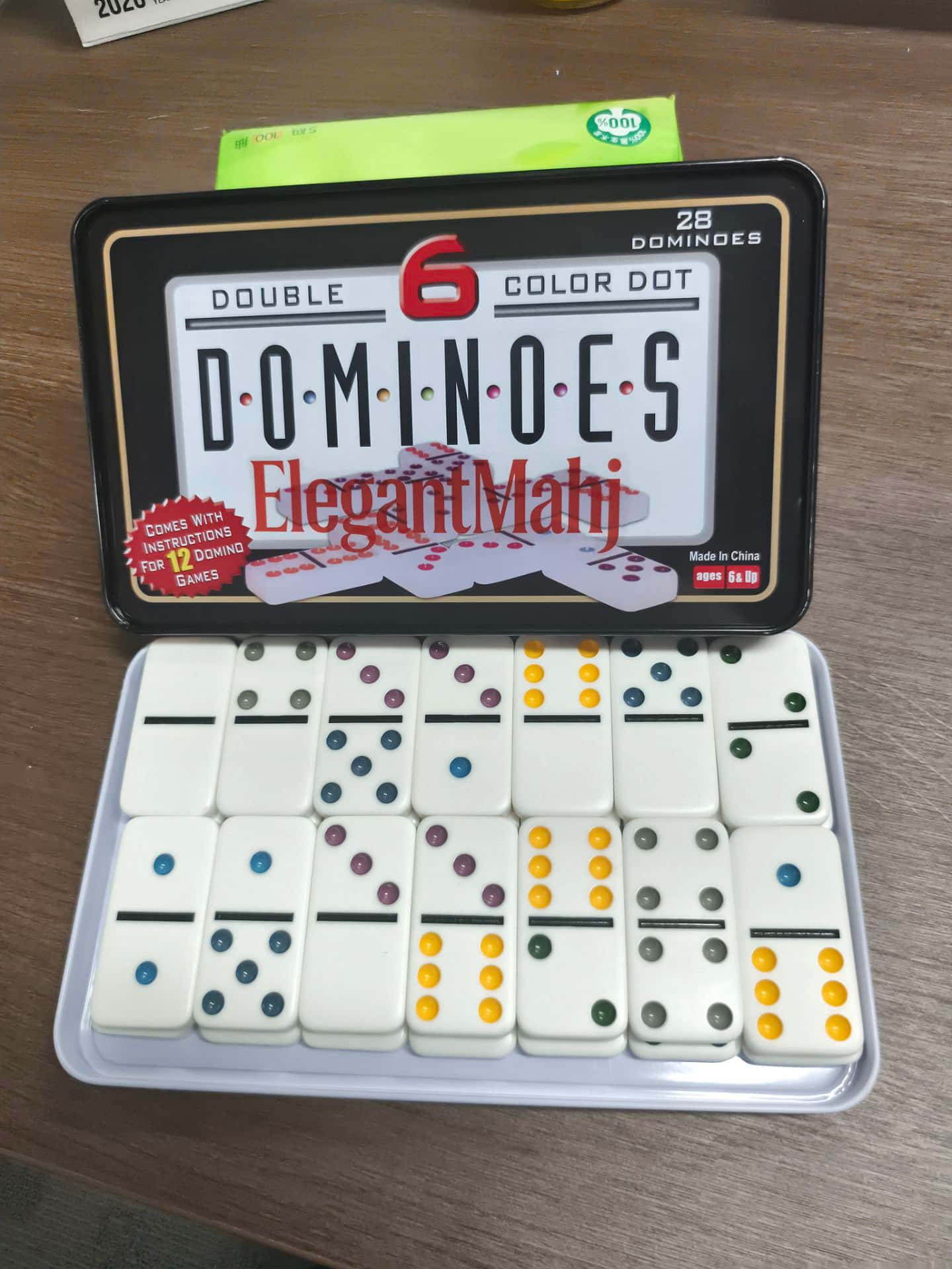 ElegantMahj Double Six Dominoe - Party Family Games avaliação e preço