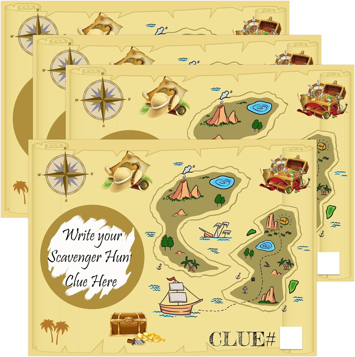 20 Treasure Map Scratch Off Ca - Scavenger Hunt Card avaliação e preço