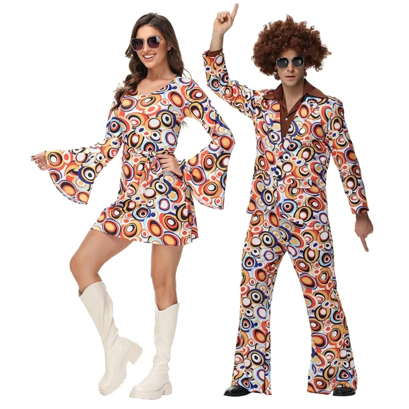 Men Women Retro 70s 80s Hippie - Party Games Couple avaliação e preço