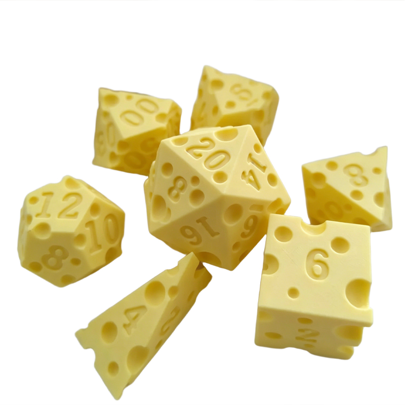 Cheese Polyhedral Dice Set Lay - Party Games Console avaliação e preço