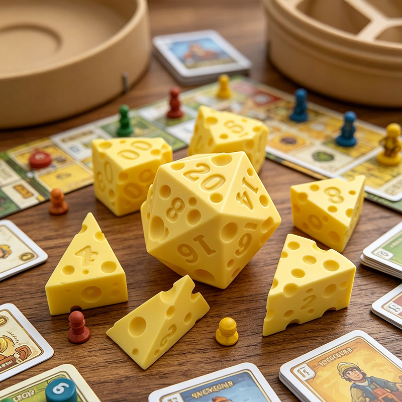 Cheese Polyhedral Dice Set Lay - Party Games Console avaliação e preço