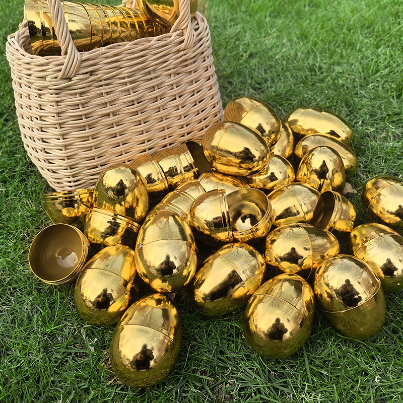 6-24Pcs Golden Easter Eggs Pla - Party Games Easter For Kids avaliação e preço